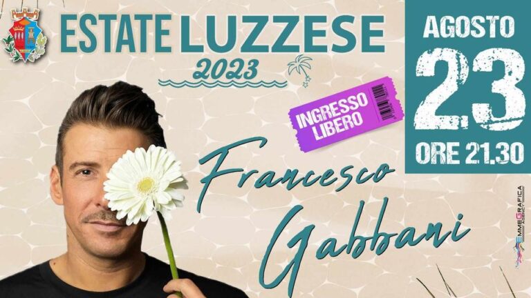 Grande attesa a Luzzi (CS) per il concerto di Francesco Gabbani